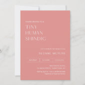 HARLOWミニマリスト赤ちゃんシャワー小さな人間の激動 招待状 (正面)