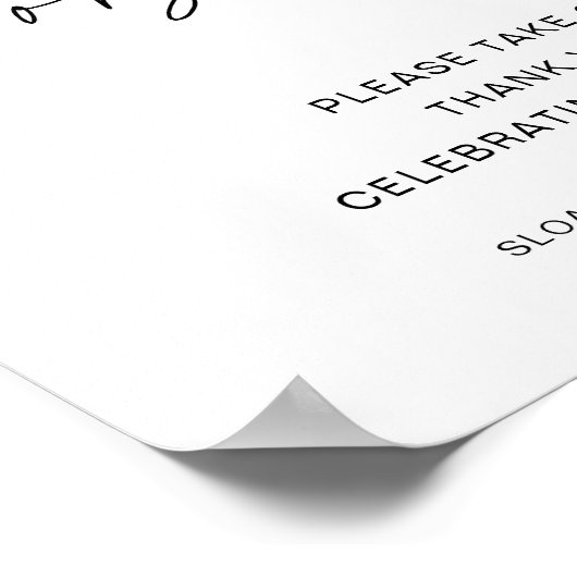 HARLOWミニマル結婚式の引き出物標識 ポスター (角)