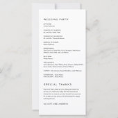 HARLOWミニマル結婚式 プログラム4x9 (裏面)