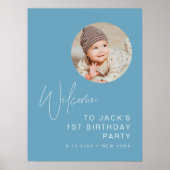 HARLOWミニマル誕生日フォトウェルカムサイン ポスター (正面)