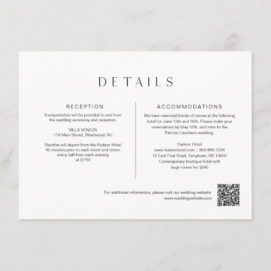 HARLOWミニマ結婚リストの詳細6.5x4.25 エンクロージャーカード (正面)