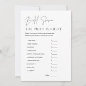 HARLOW価格を推測するブライダルシャワーゲームカード 招待状 (正面)