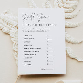 HARLOW価格を推測するブライダルシャワーゲームカード 招待状