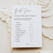 HARLOW価格を推測するブライダルシャワーゲームカード 招待状