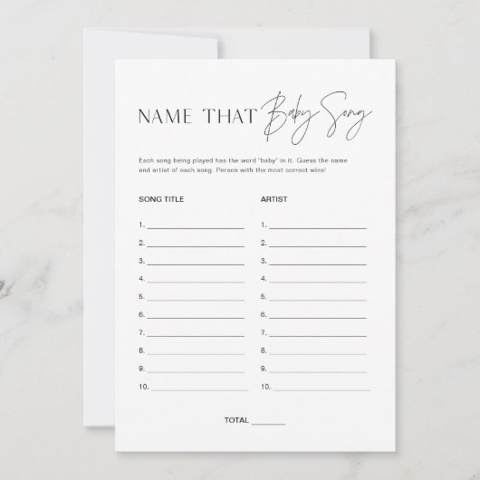 HARLOW名そのベビーチューニングベビーシャワーゲームカード 招待状 (正面)