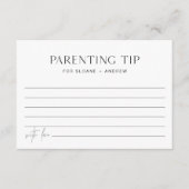 HARLOW子育てのヒント赤ちゃんシャワーアドバイスカード エンクロージャーカード (正面)