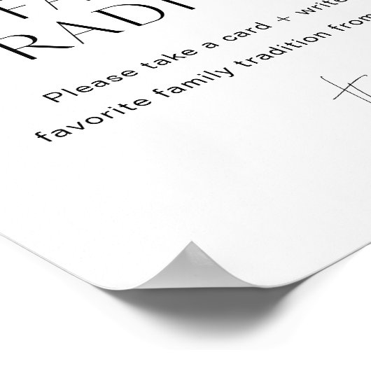 HARLOW家族の伝統ベビーシャワーのサイン ポスター (角)