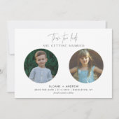 HARLOW幼少期の写真セーブ・ザ・デート案内 招待状 (正面)