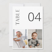 HARLOW幼少期フォトテーブル番号カード 招待状 (正面)