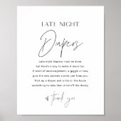 HARLOW深夜おむつ赤ちゃんシャワーサイン ポスター (正面)