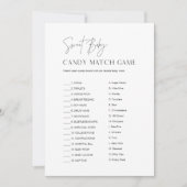 HARLOW甘い赤ちゃんシャワーキャンディーマッチのゲームカード 招待状 (正面)