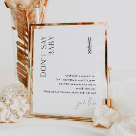 HARLOW言わないベビークロースピンベビーシャワーゲーム ポスター