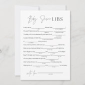 HARLOW赤ちゃんシャワーLibsゲーム空白のに5x7 招待状 (正面)