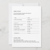 HARLOW赤ちゃんシャワーLibsゲーム空白のに5x7 招待状 (裏面)