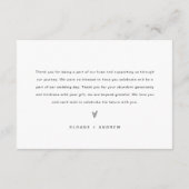 HARLOW ミニマルな結婚式のお礼カード（フラット） エンクロージャーカード (裏面)