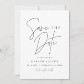 HARLOW Edgyミニマはっきりしたリスモダントが日付を保存 招待状 (正面)