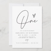 HARLOW EdgyミニマモダンリストONE 1st誕生日 招待状 (正面)