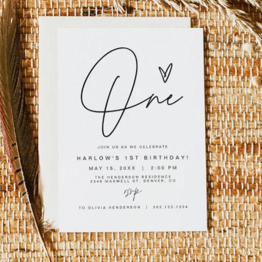 HARLOW EdgyミニマモダンリストONE 1st誕生日 招待状
