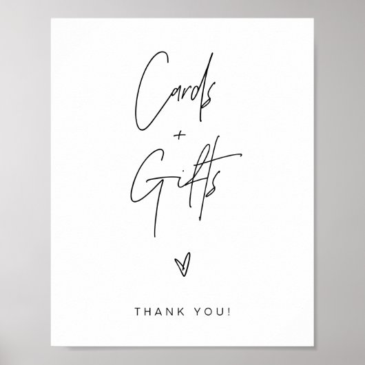 HARLOW Edgyミニマルモダンリストカードとギフトサイン ポスター (正面)