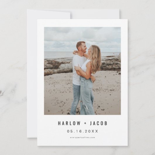 HARLOW Edgy はっきりしたモダン We Do Photo 結婚's 招待状 (裏面)