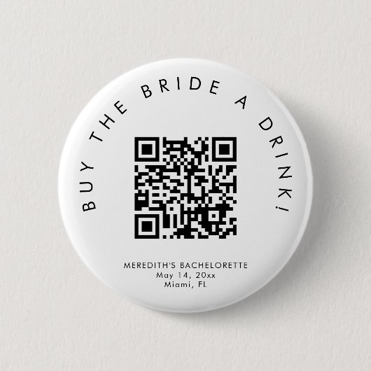 HARLOW modern buy the bride a drink button pin  缶バッジ (正面)