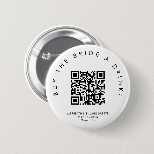 HARLOW modern buy the bride a drink button pin  缶バッジ (正面&裏面)