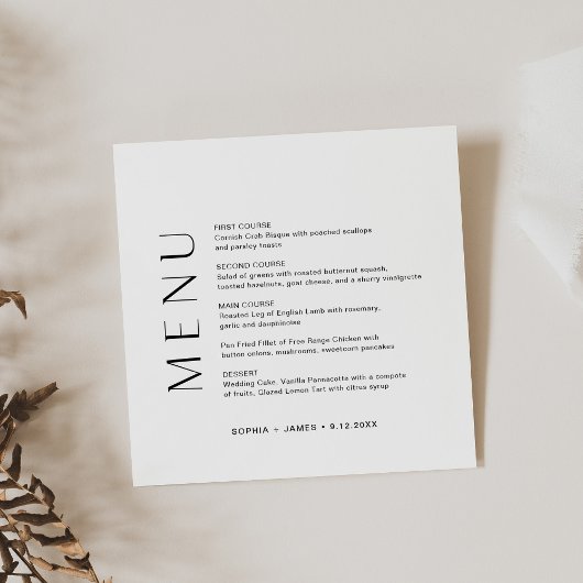 HARLOW Squareディナーメニューカード サンキューカード