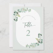 HARLYNテーブルナンバユーカリブライダルシャワーカード 招待状 (正面)