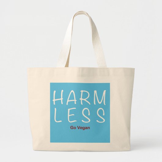 Harm Less – 移動ビーガン（ライトバージョン） ラージトートバッグ (正面)