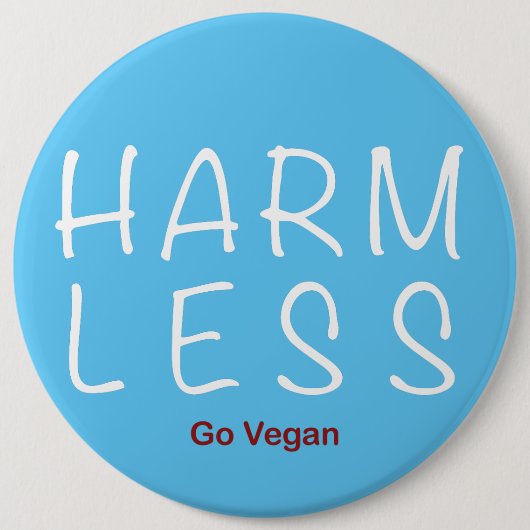 Harm Less – 移動ビーガン(ライトバージョン) 缶バッジ (正面)