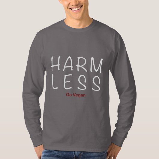Harm Less – 移動ビーガン(ライトバージョン) Tシャツ (正面)