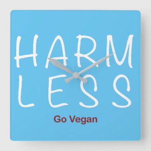 Harm Less - Goビーガン(Light Version) スクエア壁時計