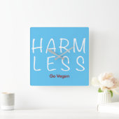 Harm Less - Goビーガン(Light Version) スクエア壁時計 (ホーム)