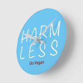 Harm Less - Goビーガン(Light Version) ラウンド壁時計 (傾斜)
