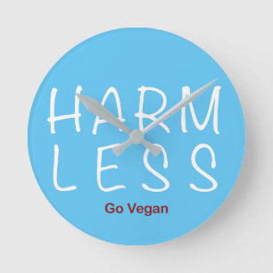 Harm Less - Goビーガン(Light Version) ラウンド壁時計