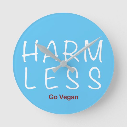 Harm Less - Goビーガン(Light Version) ラウンド壁時計 (正面)