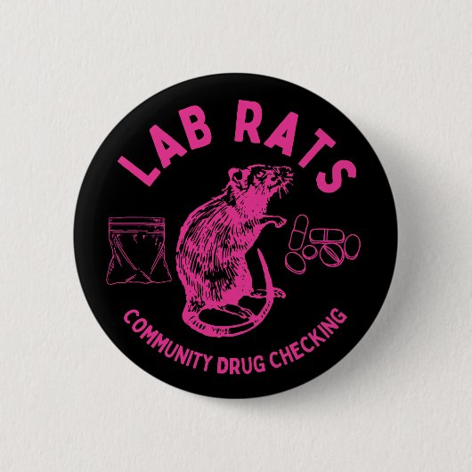 Harm Reduction Sisters Lab Rats Logo 缶バッジ (正面)