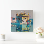 Harmandir Sahib（黄金寺）吉田博 スクエア壁時計 (ホーム)