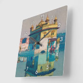 Harmandir Sahib（黄金寺）吉田博 スクエア壁時計 (傾斜)