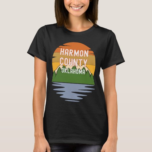 Harmon Countyオクラホマヴィンテージサンセットから Tシャツ (正面)