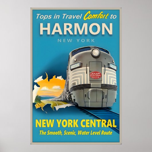 Harmon Croton-on-Hudson New York Central Railroad ポスター (正面)