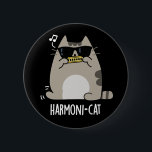 Harmoni-cat Funny Harmonica Cat Pun Dark BG<br><div class="desc">Harmoni-cat Funny Harmonica Cat Pun features a cute cat playing a cool tune on his harmonica ! Perfect pun gift for family and friends who love cute music cat  puns.</div>