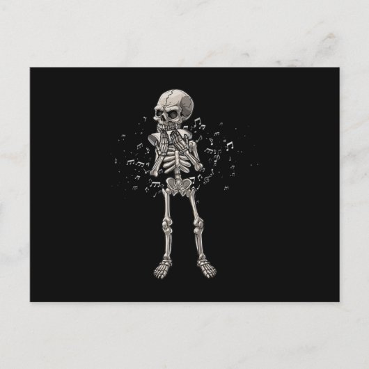 Harmonica Blues Skull Instrument Acoustic Gift ポストカード (正面)