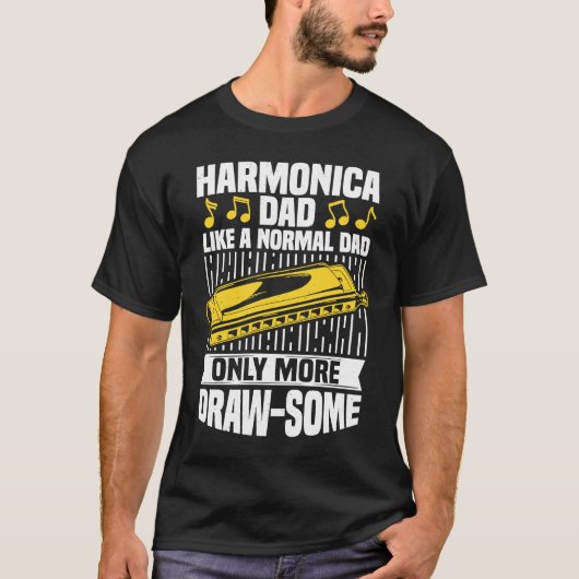 Harmonica Dad Mouth Organ French Harp & Harmonica Tシャツ (正面)