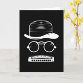 Harmonica Hat Music Instrument Blues カード (黄色い花)