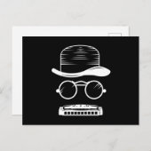 Harmonica Hat Music Instrument Blues ポストカード (正面/裏面)