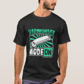 Harmonica Mode On Harmonica Player Tシャツ (正面)
