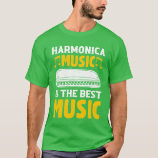 Harmonica Music Ishe Best Music Mouth Organ Love f Tシャツ