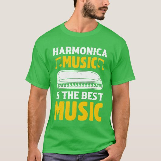 Harmonica Music Ishe Best Music Mouth Organ Love f Tシャツ (正面)