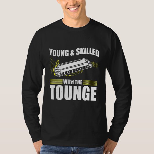 Harmonica Playing For Harmonica Player Harmonica T Tシャツ (正面)